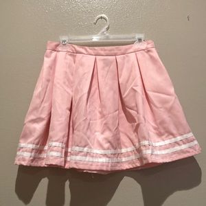 pink hot topic flared skater skirt, size L